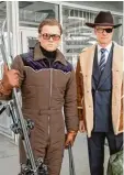  ?? Foto: 20th Century Fox ?? Eins Team: Eggsy (Taron Egerton, l.) und Harry (Colin Firth).