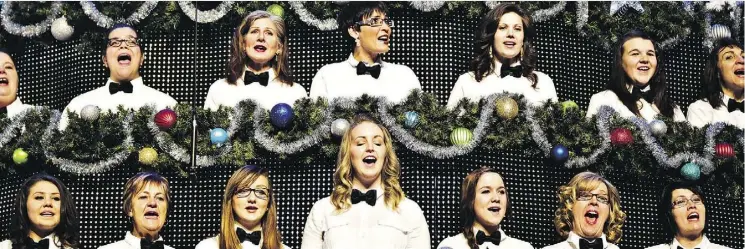  ?? CODIE MCLACHLAN/FILES ?? Vocalists make up the tree during the Singing Christmas Tree show Dec. 15-16 at the Jubilee Auditorium. The event also features dancing Santas and ballerinas.