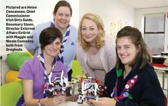  ??  ?? Pictured are Helen Concannon, Chief Commission­er Irish Girls Guide, Rosemary Steen, Director External Affairs EirGrid with Maggie and Nicole Cumiskey both from Drogheda