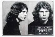  ?? New Haven Police Department mug shot ?? A New Haven Police Department mug shot of Jim Morrison from 1967.