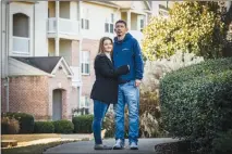  ?? AUDRA MELTON / THE NEW YORK TIMES ?? Jennifer Bryant and her fiancé, Stephen Patterson, say that without the aid and eviction moratorium in the stimulus bill, they stood to lose their apartment in Flowery Branch, Ga.