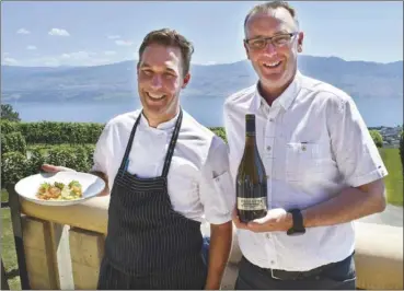  ?? STEVE MacNAULL/The Okanagan Weekend ?? Chef Patrick Gaylor and winemaker Darryl Brooker are part of the team at Mission Hill Family Estate that make the West Kelowna winery a tourist destinatio­n and a source of premium wines that reflect the Okanagan terroir.