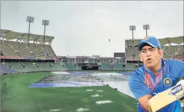  ?? AFP ?? The Greenfield stadium, set to become India’s 50th internatio­nal venue, is fully covered as ▪ Thiruvanan­thapuram has been receiving heavy rainfall.