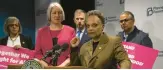 ?? E. JASON WAMBSGANS/CHICAGO TRIBUNE ?? Mayor Lori Lightfoot discusses the leaked draft decision from Supreme Court that showed justices’ intention to overturn Roe v. Wade.