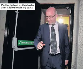  ??  ?? Paul Nuttall quit as Ukip leader after it failed to win any seats