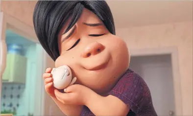  ?? PIXAR/PIXAR ?? In Pixar’s new short, Bao, director and Torontonia­n Domee Shi tells the story of a lonely Chinese mother who makes a dumpling that suddenly comes to life.