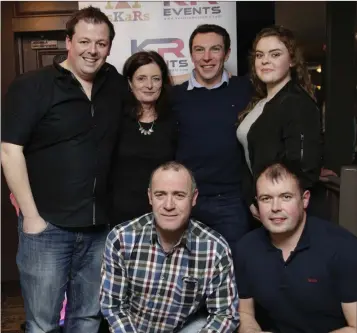  ??  ?? Pictured at the launch of the Enniskerry Oskars fundraiser in the Powerscour­t Arms were the team that will be bringing ‘The Field’ to the screen: (back) Darragh Connolly, Breda Tobin, Eoin Byrne, Lydia Walsh; (front) Gary Kavanagh, Brendan Barton.