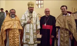  ?? (DR) ?? L’évêque russe, représenta­nt le patriarcat de Moscou en France, a célébré un office samedi pour marquer l’installati­on de sa paroisse en Principaut­é. Une messe en présence de Mgr Barsi.