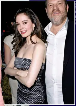  ??  ?? ACCUSED: Harvey Weinstein with Scream actress Rose McGowan