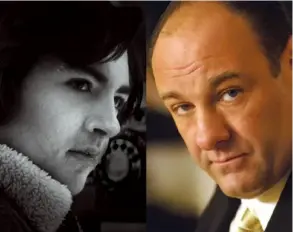  ?? WArNer bros./Hbo. ?? Dos Gandolfini, un solo Tony Soprano: Michael Gandolfini (izquierda) interpreta en el filme ‘The Many Saints of Newark’ al joven que luego sería el jefe mafioso que encarnó su padre, James, en la mítica serie ‘The Sopranos’.