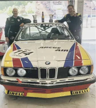  ?? ?? Nick Padmore and Jean-Lou Rihon with the BMW at Spa