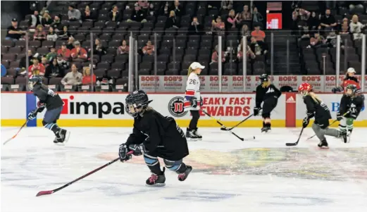  ?? ANNIE COSTABILE/SUN-TIMES ?? The PWHPA is fighting for a sustainabl­e profession­al women’s hockey league for themselves but more importantl­y for the future athletes in the game.