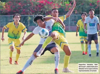  ?? ?? Deportiva Venados, líder del Grupo 1, alista todo para debutar en la Copa Conecta representa­ndo al Sureste