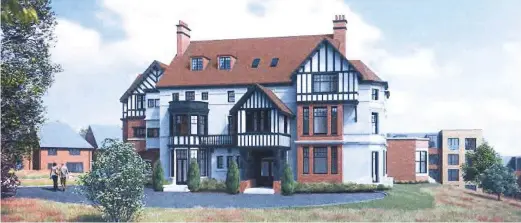  ??  ?? >
An artist’s impression of plans to recreate Northfield Manor House in Birmingham after it was gutted by a fire in July 2014