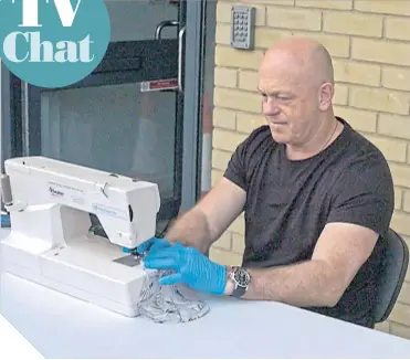  ??  ?? Ross volunteers to help sew PPE at The Fashion Workshop in Ascot, Berkshire