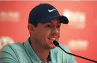  ?? Getty Images ?? Rory McIlroy address the media in Abu Dhabi. —