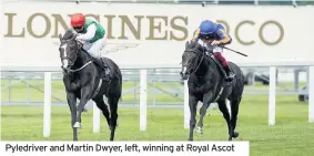  ??  ?? Pyledriver and Martin Dwyer, left, winning at Royal Ascot