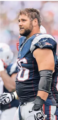  ?? FOTO: DPA ?? 2015: Sebastian Vollmer im Football-Dress der New England Patriots