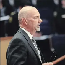  ?? JULIE JOCSAK
ST. CATHARINES STANDARD ?? Lawyer Donald DeLorenzo of Daniel & Partners represents the Town of Pelham at Regional Council Thursday.