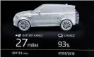  ??  ?? TECHNOLOGY You can top up the Range Rover Sport P400e in less than three hours from a fast charger. A full charge will give around 30 miles of zero-emissions electric range