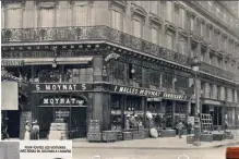  ??  ?? From left: A 1929 Moynat poster. The storefront of an old Moynat boutique. Saddle bag, Moynat. The brand’s famous stable of trunks