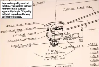  ??  ?? Impressive quality control machinery is useless without reference data. Even an apparently simple Oe-quality balljoint is produced to very specific tolerances.