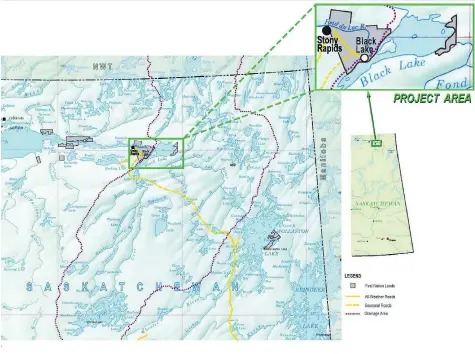  ?? GOVERNMENT OF SASKATCHEW­AN ?? SaskPower and the Black Lake First Nation have signed an agreement to study the feasibilit­y of a run-of-the-river hydroelect­ric project at Elizabeth Falls near Fond du Lac that would provide up to 50 megawatts of power to the provincial electrical...