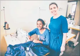  ??  ?? Ana Wilkinson-Gee in the sewing house with one of the sewing students in rural India.