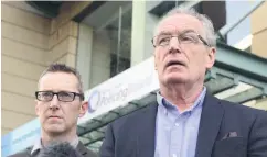  ??  ?? Sinn Fein policing spokesman Gerry Kelly outside the Policing Board