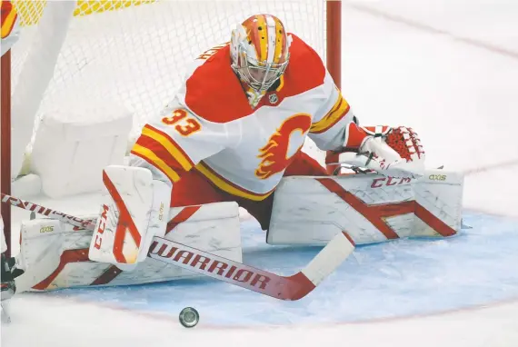  ?? DAN HAMILTON/USA TODAY SPORTS ?? With starter Jacob Markstrom sidelined by an injury, backup David Rittich's play in net becomes even more critical for the Calgary Flames.