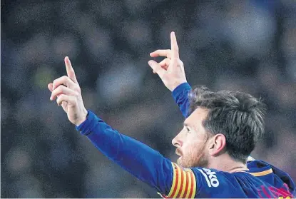  ?? Reuters ?? Messi y la dedicatori­a a su abuela Celia, en la semana que murió su abuelo materno Antonio