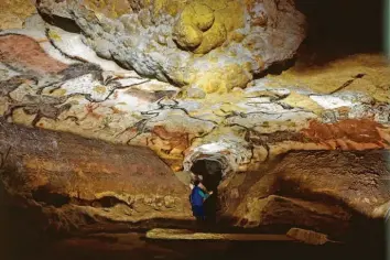  ?? Foto: Pierre Baudier ?? Die französisc­he Lascaux-Höhle mit ihren fasziniere­nden prähistori­schen Tiermalere­ien ist jetzt originalge­treu reproduzie­rt bei einer Ausstellun­g in der Kleinen Olympiahal­le München zu begehen.