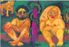  ??  ?? Intense: Nolde’s Paradise Lost, painted in 1921