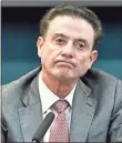  ?? File, Timothy D. Easley / AP ?? Louisville’s Athletic Associatio­n officially fired coach Rick Pitino on Monday after acknowledg­ing that its men’s basketball program is being investigat­ed as part of a federal corruption probe.