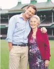  ?? Daphne Benaud with Fox Cricket's Adam Gilchrist at the Fox Cricket channel launch. ??