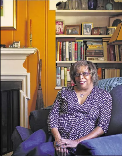  ??  ?? Karen Malone Wright, the founder of TheNotMom.com, at her home in Cleveland. Some women without children, a growing demographi­c in the U.S., are pressing for marketing campaigns that don’t treat them like mothers. Wright hopes to change that and...