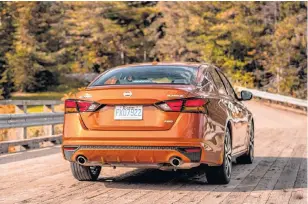  ?? NISSAN ?? The 2020 Nissan Altima rides on a new platform that boasts a rock-solid chassis. The independen­t rear suspension helps it soak up bumps in corners that usually upset vehicles with a solid rear axle.