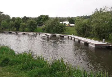  ?? PHOTO: LAND & WATER ?? The new floating moorings at Sebastopol on the Monmouthsh­ire & Brecon Canal.