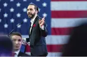  ?? JOSE LUIS MAGANA / AP ?? El Salvador’s President Nayib Bukele speaks at the Conservati­ve Political Action Conference in Oxon Hill, Md., on Feb. 22. Bukele said the Biden administra­tion “has not been interested in working with us.”