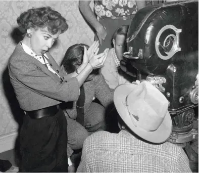  ??  ?? Through a new lens English-born director Ida Lupino instructs cast members on the set of her third feature film, Outrage (1950). Helen O’Hara’s Women vs Hollywood shines a spotlight on a number of early women filmmaMers