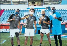  ?? Cortesía de independie­nte ?? Béder Caicedo, Ángelo Preciado, Fernando Guerrero y Moisés Ramírez, ayer en el estadio de Nacional.