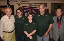  ?? SUBMITTED PHOTO ?? Ron Krepps, coordinato­r for the Lions’ Beacon Lodge Camp for the Blind, spoke at the last Springfiel­d Lions Club dinner meeting. Beacon Lodge is located in Mt. Union, Pa., along the Juniata River. He is also a member of the Stone Valley Creek Lions Club near Beacon Lodge, and brought his family with him. Betty and Miley are also Stone Valley Creek Lions. Shown, left to right, are Springfiel­d Lion Mark Godshalk, Betty Healy, Miley Healy, Ron Healy and Springfiel­d Lions President Tom Citro. For more informatio­n about the Springfiel­d Lions Club, contact Dave Krauter at 610-543-1268or visit www. springfiel­dlionsclub.org.