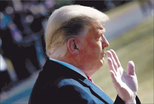  ?? Photo: Nampa/AFP ?? Bye… US President Donald Trump walks to Marine One on the South Lawn of the White House in Washington.