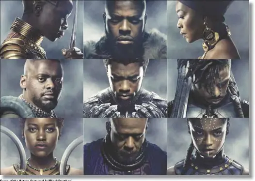  ??  ?? Some of the Actors featured in ‘Black Panther’
