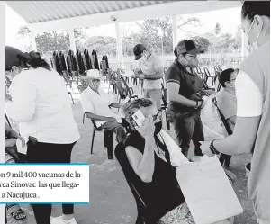  ??  ?? •
Son 9 mil 400 vacunas de la marca Sinovac las que llegaron a Nacajuca .