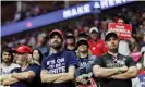  ??  ?? Donald Trump’s rally in Tulsa. Photograph: Leah Millis/Reuters