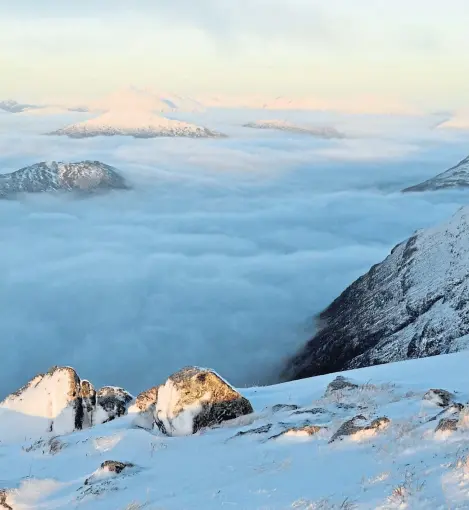  ?? The stunning scene above the Lairig Gartain in winter. ??