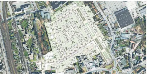  ?? GRAFIK: STADT VIERSEN ?? Im Baugebiet Burgfeld sollen Einfamilie­n- und Mehrfamili­enhäuser entstehen. Insgesamt sind bis zu 200 Wohneinhei­ten geplant.