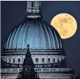  ??  ?? The ‘supermoon’ over St Paul’s in London