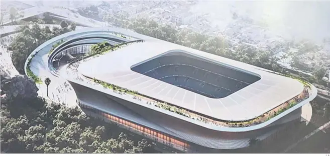  ?? J. A. ?? Recreación del futuro estadio de La Rosaleda.